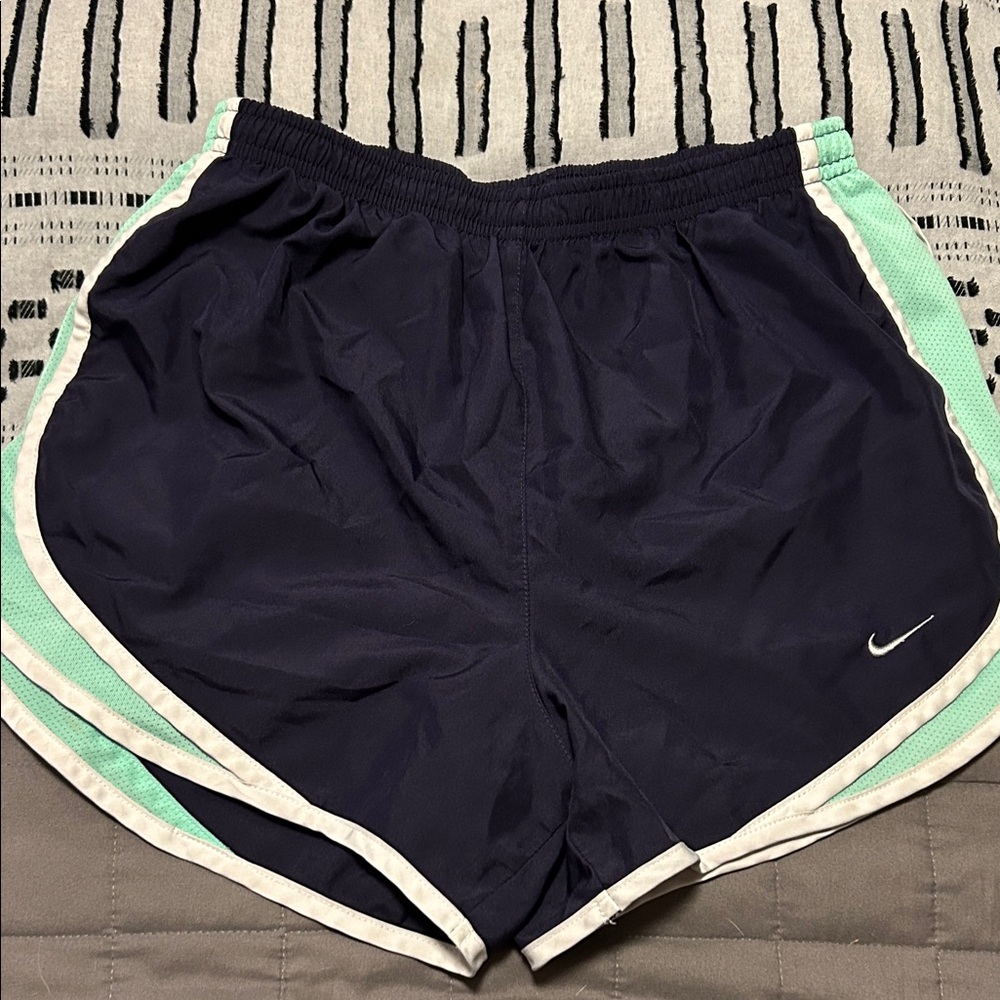 Nike Women's Navy and Mint Athletic Shorts